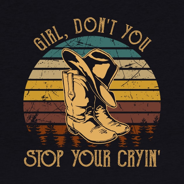 Girl, Don't You Stop Your Cryin' Retro Cowboy Boots by Terrence Torphy